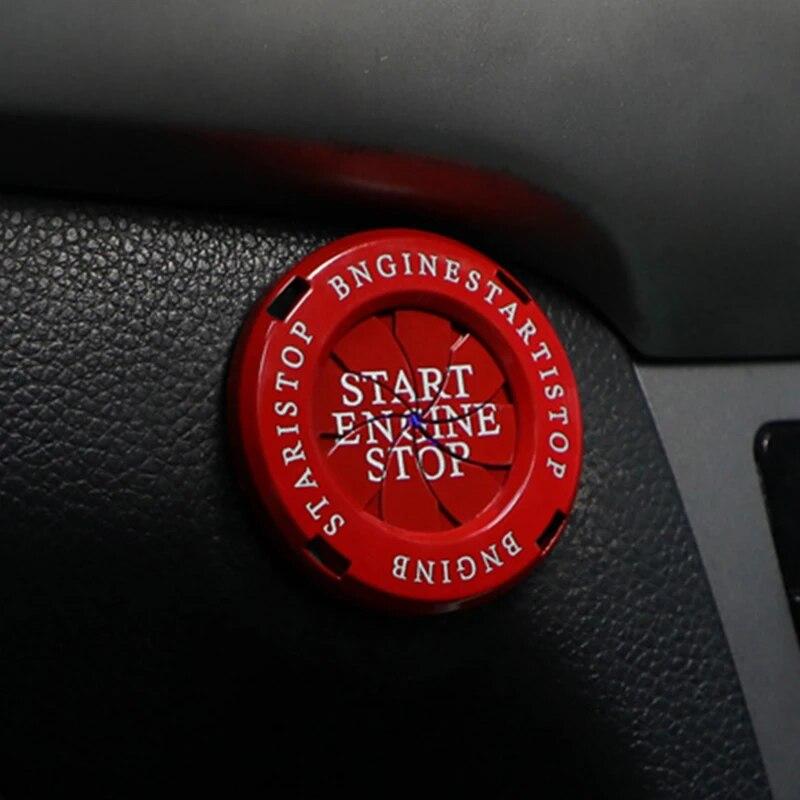Motorcycle Car Engine Start Stop Button Cover Car Ignition Switch Rotatable Protection Cap Car Interior Accessory Decor Sticker