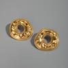 18K Gold-Plated Hammered Stainless Steel Earrings: Versatile, Non-Fading Women's Jewelry
