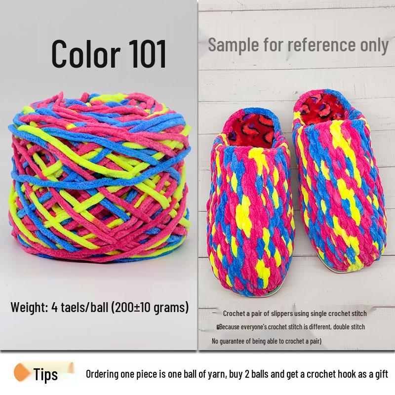 Plush Wool Yarn for Hand-Knitted Crochet Shoes & Slippers
