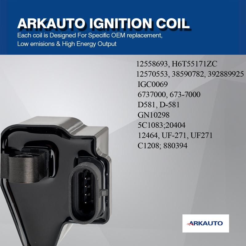 8PCS ARKAUTO SQUARE Ignition Coil Pack UF271 D581 12558693 for Chevy EXPRESS SILVERADO SUBURBAN GMC SAVANA YUKON 4.8 5.3 6.0 8.1