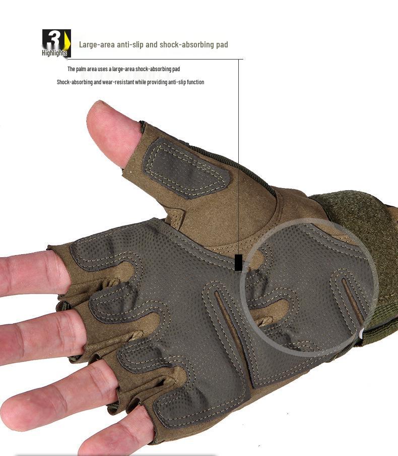 Men's Tactical Half-Finger Gloves: Shock Absorption, Camouflage, for Training, Cycling, Motorcycle, and Outdoor Safety.