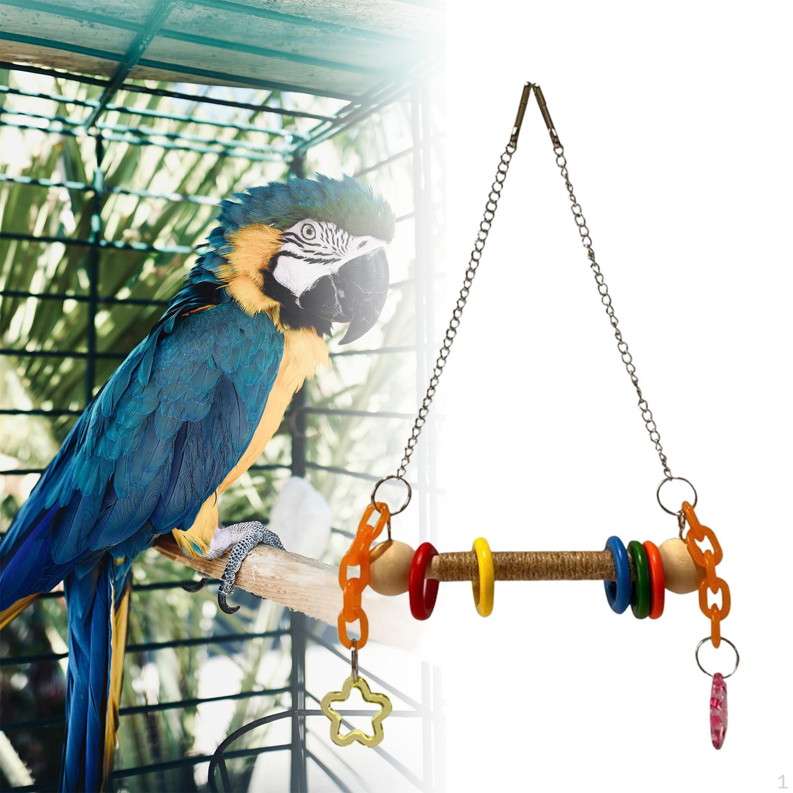 

Игрушка-качели для птиц, Жердочка для попугая, Лазалка, Подвесная жевательная подставка для волнистого попугайчика, от маленького до