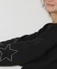 RONRON Heart Star Hand Stitch Overfit Crop Knit Black