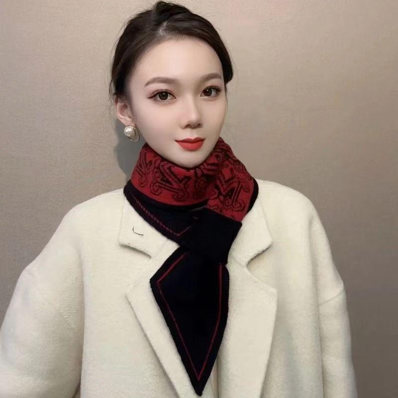 

Женские шарфы на осень и зиму, двухсторонние теплые маленькие шарфы с узором «Тысяча птиц» и диагональными краями, универсальный воротник 13 * 125CM