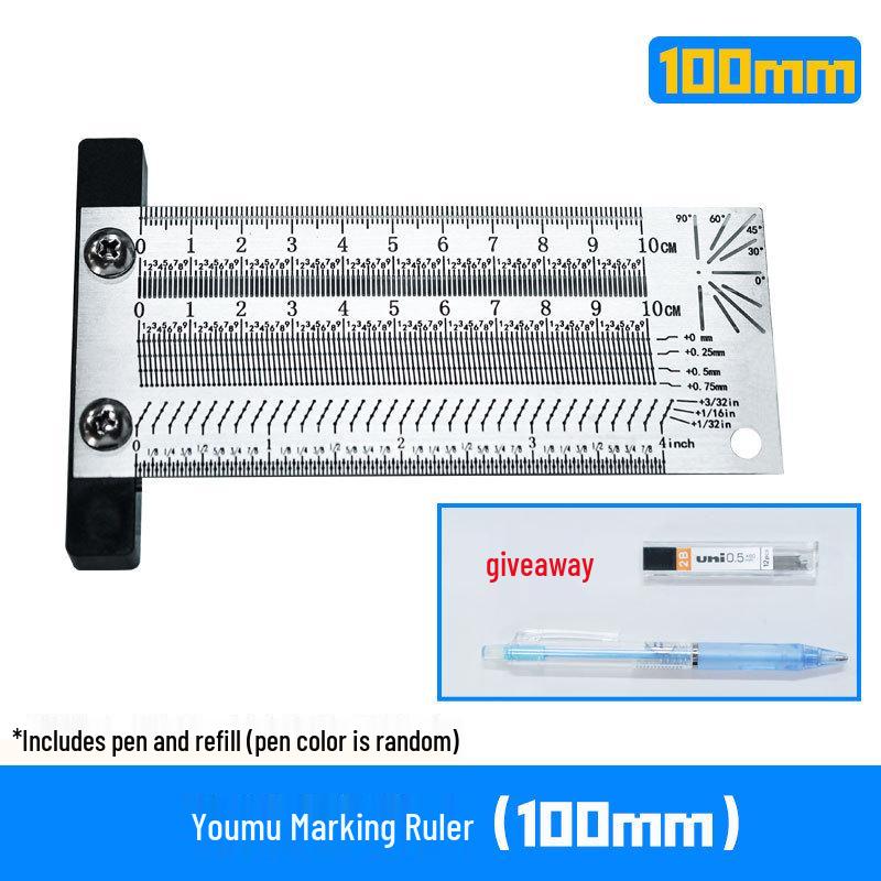 

High-Precision Stainless Steel T-Square Scriber Ruler (Inch/Metric)