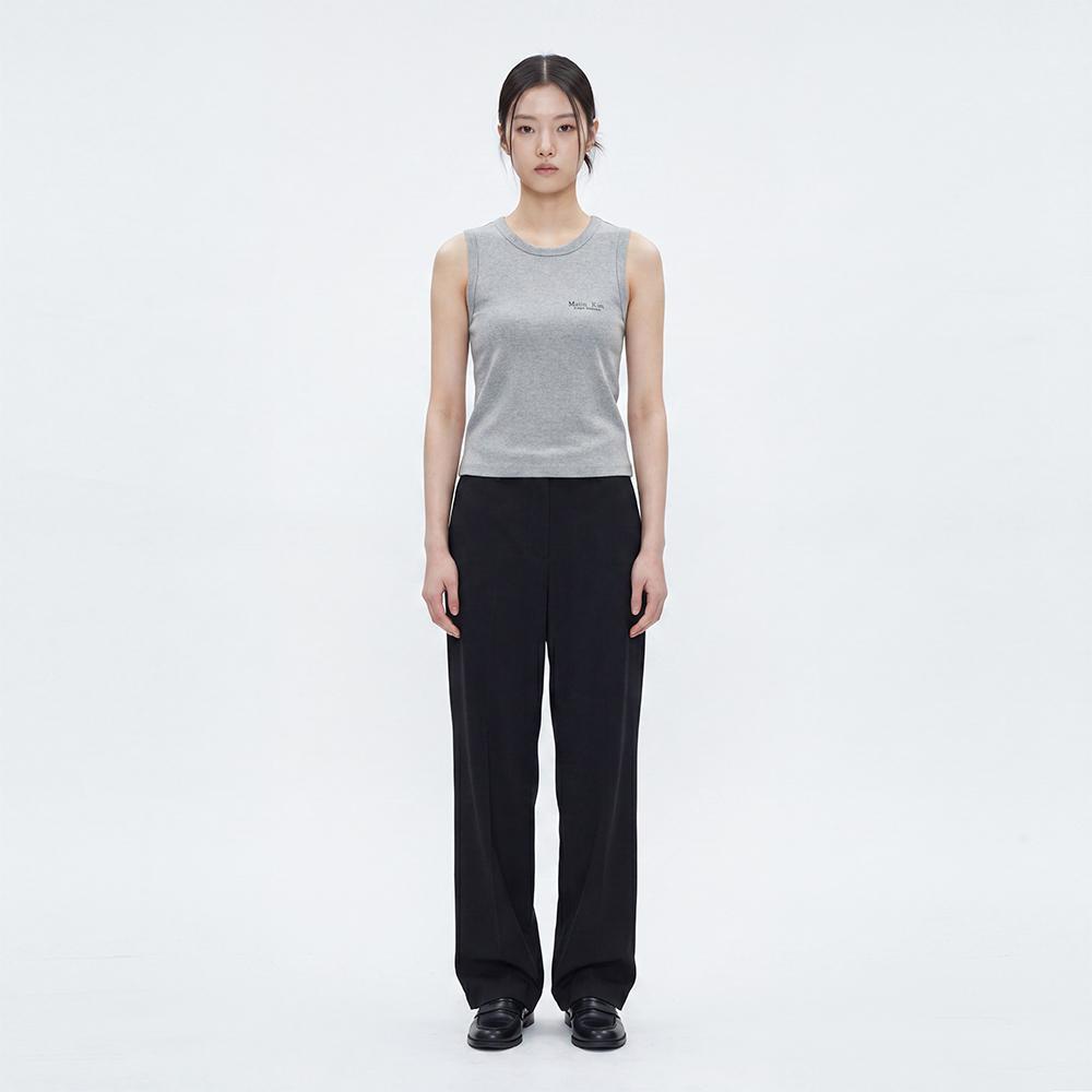 [Matinkim] Small Logo 2-Pack Sleeveless Top In Black + 8% Melange
