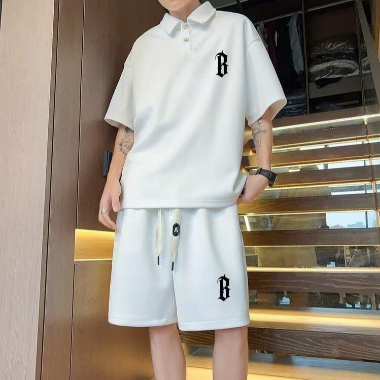 Men's Hong Kong Style Casual Lapel T-Shirt - Short Sleeve, Summer 2025 Trendy Loose Fit