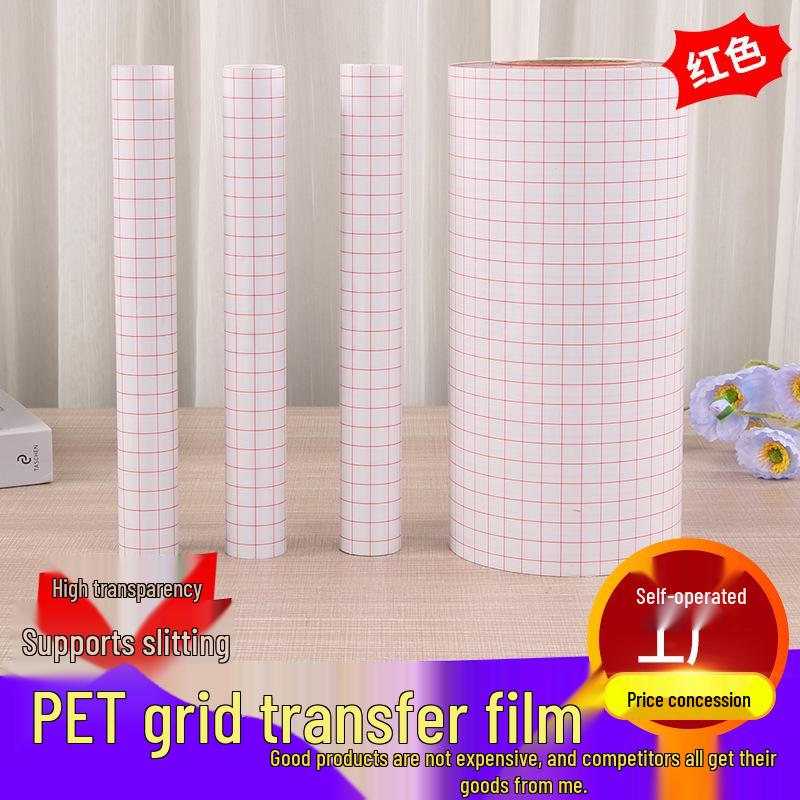 Průhledné červené samolepicí PET nálepky s přenosovým polohovacím papírem