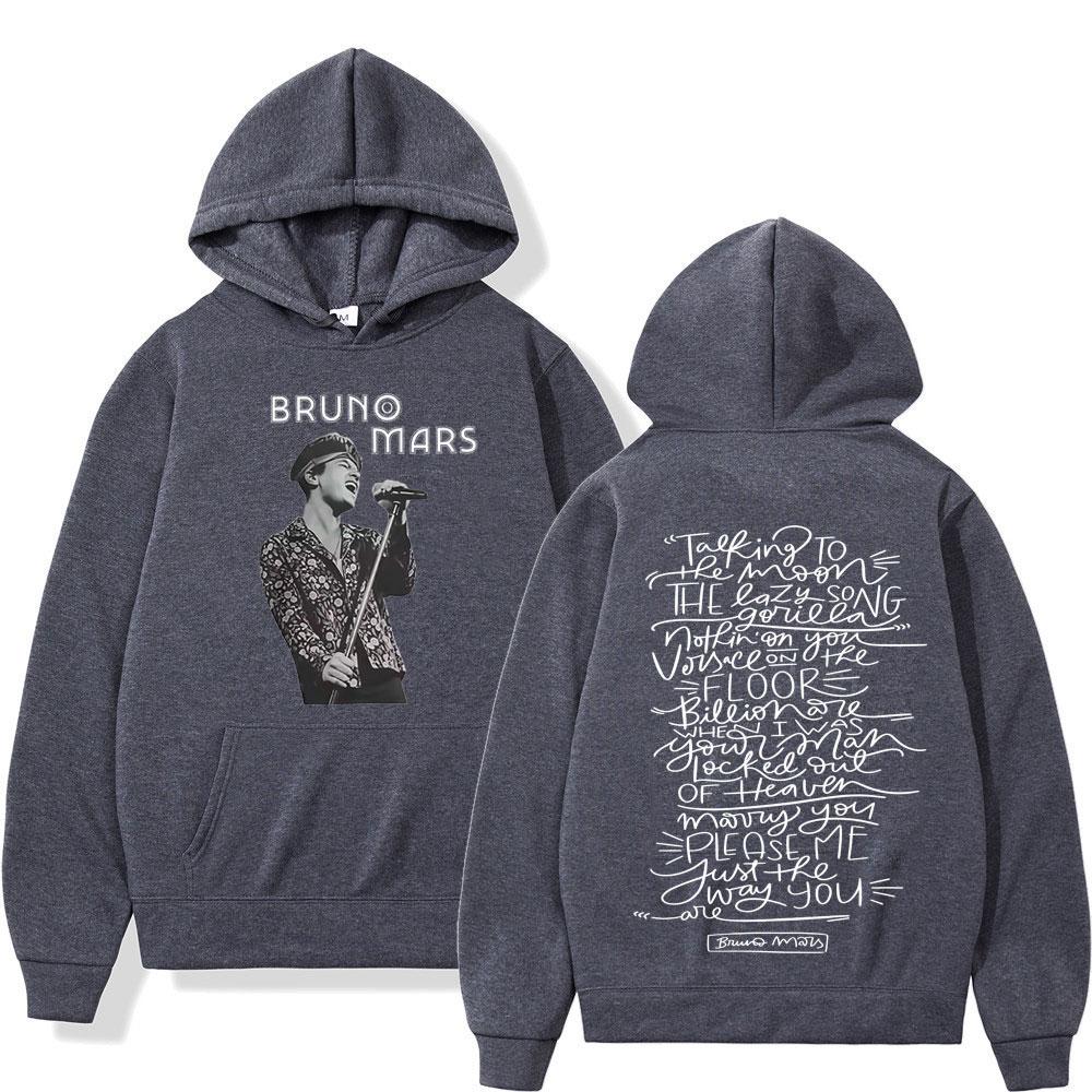 Bruno Mars The Romantic Tour 2026 Bluza z nadrukiem Męska Damska Vintage Hip-hop Pulower Jesień i Zima Luźne Codzienne Bluzy