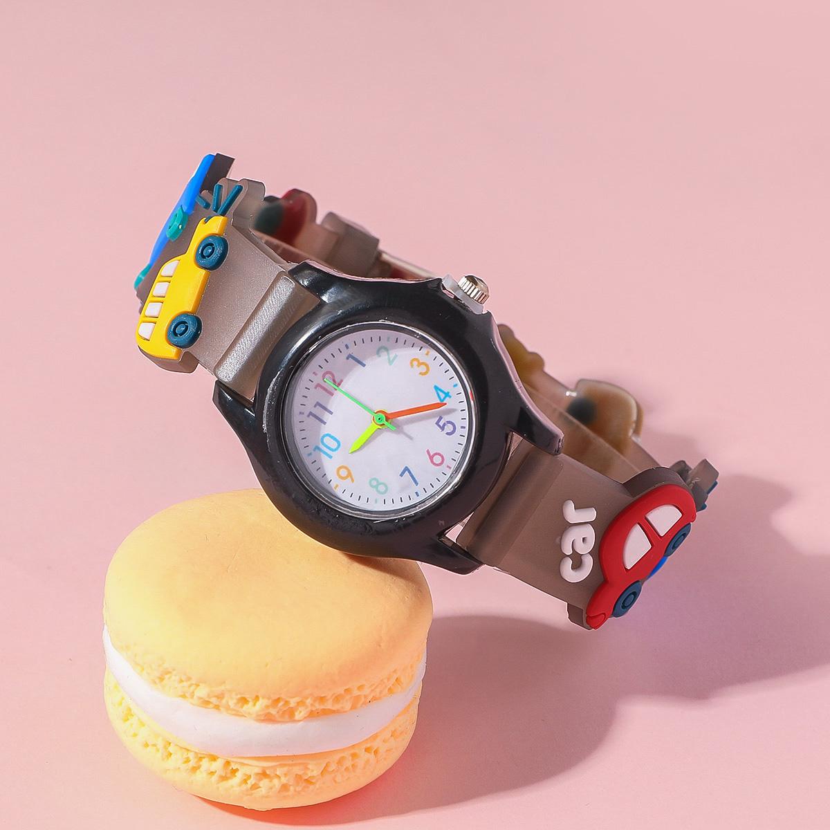 

New cartoon watch 3D sticker surface explosive dragon planet boutique quartz watch car airplane children s watch кофейный