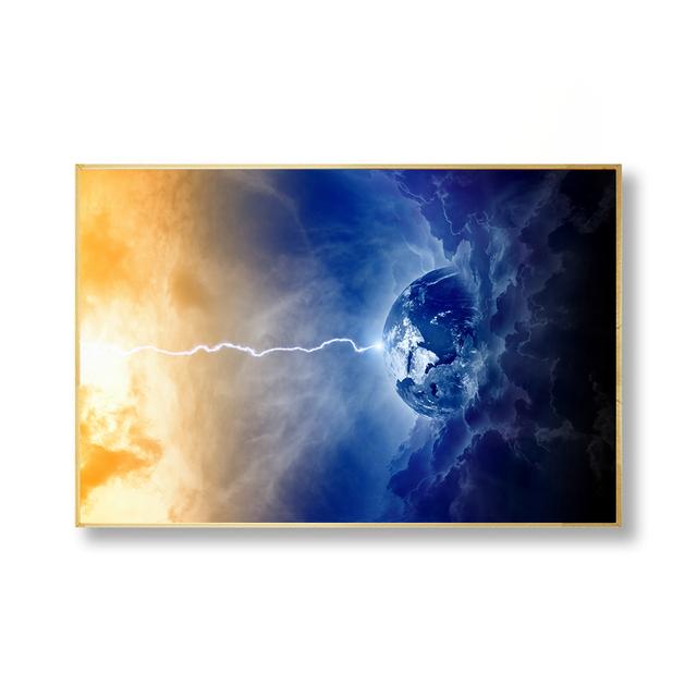 Modern Wall Art Space Stars Nebula Planets Hands Earth Globe Poster Canvas Painting for Living Room Home Decor Salon Maison Art