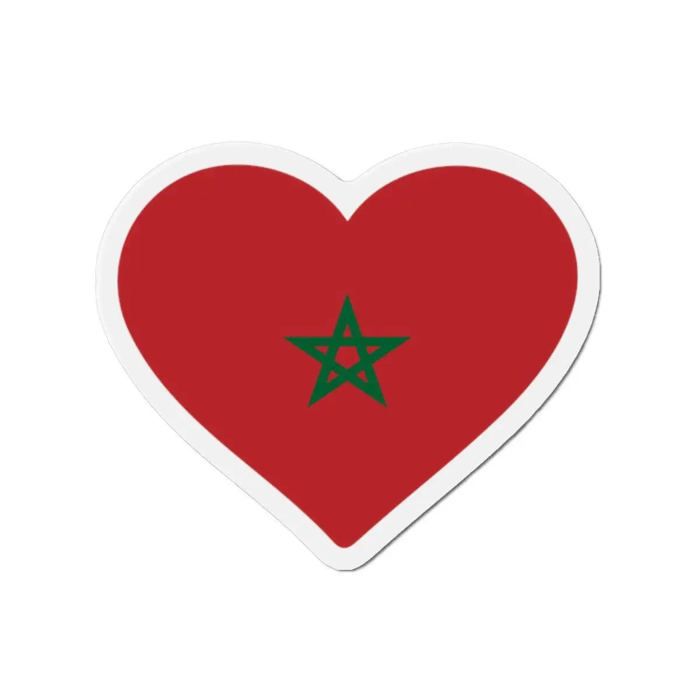 Aimant Coeur Drapeau Maroc - Multicolore - 8 cm - 50 pièces - Résine synthétique - Mixte