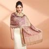 Paisley Embroidered Long Shawl, Premium Tassel Fringe Scarf for Muslim Women Tudung Hijab Raya Elegant Gift Accessories