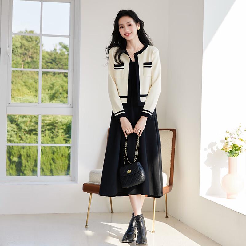 

VICTORIA&VERA Little Fragrance Style Knit Jacket & Dress Set S