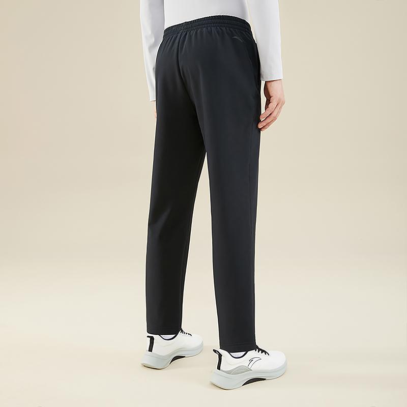 Anta Basketball Series Solid Color Sports Casual Warm Lace-Up Water-Resistant Fleece KT Pants Men Pants Basic-Black 952341501-1