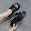 Sandals Women's 2025 Summer New Xiaoxiangfeng Thick-soled Slope Heel Sandals Women's Fashion and Simplicity Korean Version of Trendy Casual Shoes