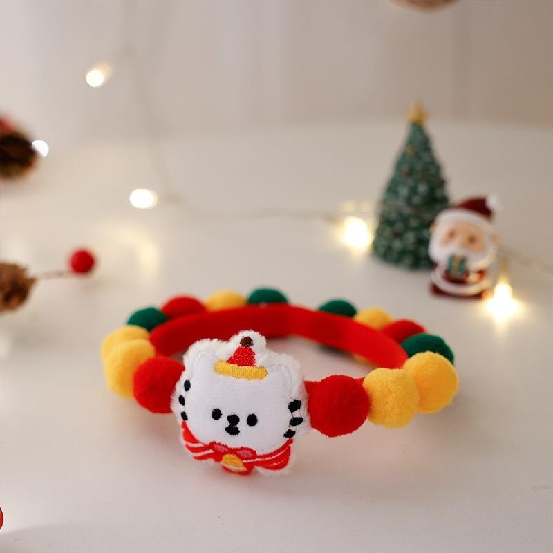 Cat Plush Ball Collar Cute with Doll Pumpkin Spider Small Dog Necklace Beard Corgi Pet Halloween Christmas Neck Ring Jewelry