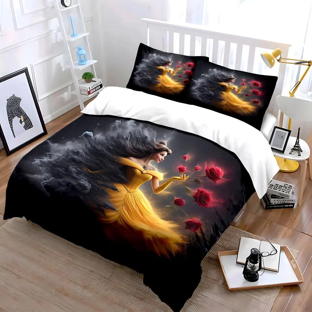 Elegant Princess Themed Decor Set Soft Comfortable Duvet Cover Bedding Set Included 1*Duvet Cover & 2*Pillowcases gift