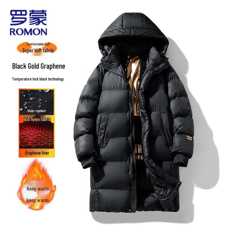 

Romon Men s Mid-Length Hooded Padded Jacket 3XL