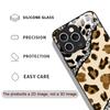 Artistic Leopard Print Cherry Red Lips Tempered Glass Phone Case for IPhone 16 Pro Max 15 14 13 12 Mini 11 XS XR 7 8 Plus Cover