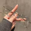 Rimless Glasses for Women with Myopia Can Be Matched with Ultra-light Titanium Frame Anti-blue Light Glasses Frame