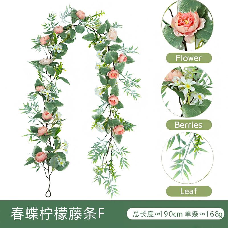 Simulation Rose Vine Home Wedding Wedding Arch Winding Decorative Vine Eucalyptus Leaves Simulation Vine