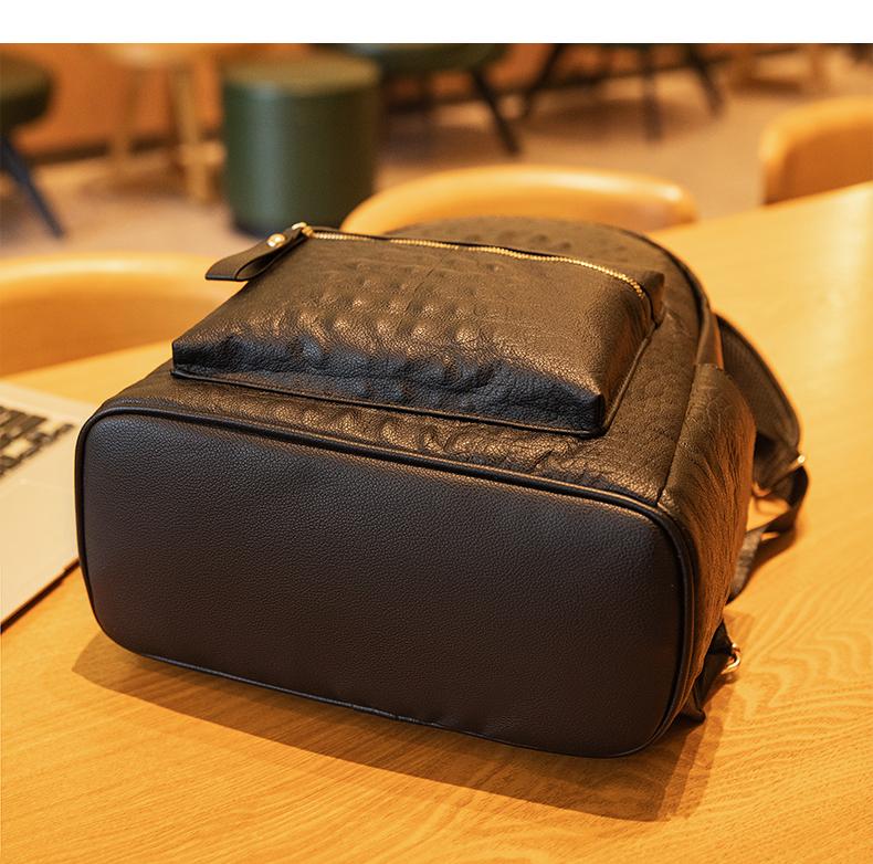 Women's Leather Bag Crocodile Shoulder Bag Travel Backpack