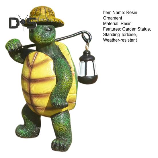 Turtle Garden Statue Resin Outdoor Decor Turtle Figurine Weatherproof Standing Tortoise Sculpture for Yard Patio Lawn