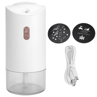 300ml Mini USB Wiederaufladbarer Luftbefeuchter mit Projektions-Umgebungslicht für Zuhause, Büro, Auto, Weiß