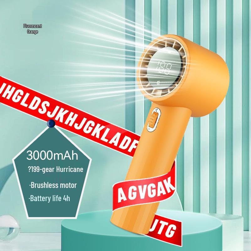 

Compact USB Handheld Fan with Digital Display & Long Battery Life 16.5*5.5 cm помаранчевий