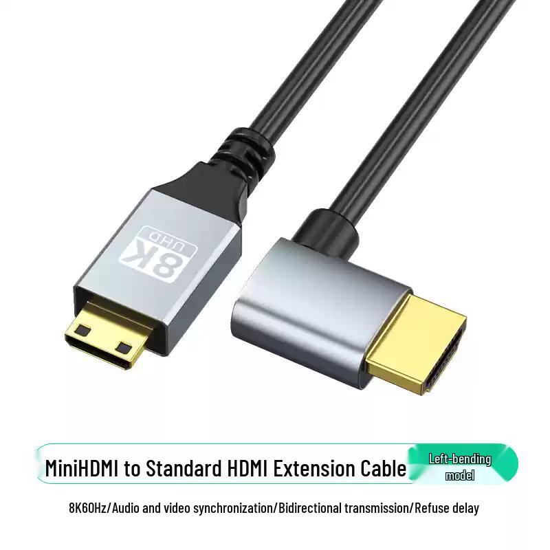 8K60Hz Mini HDMI auf HDMI Multidirektionales Winkelkabel für Kamera/Notebook