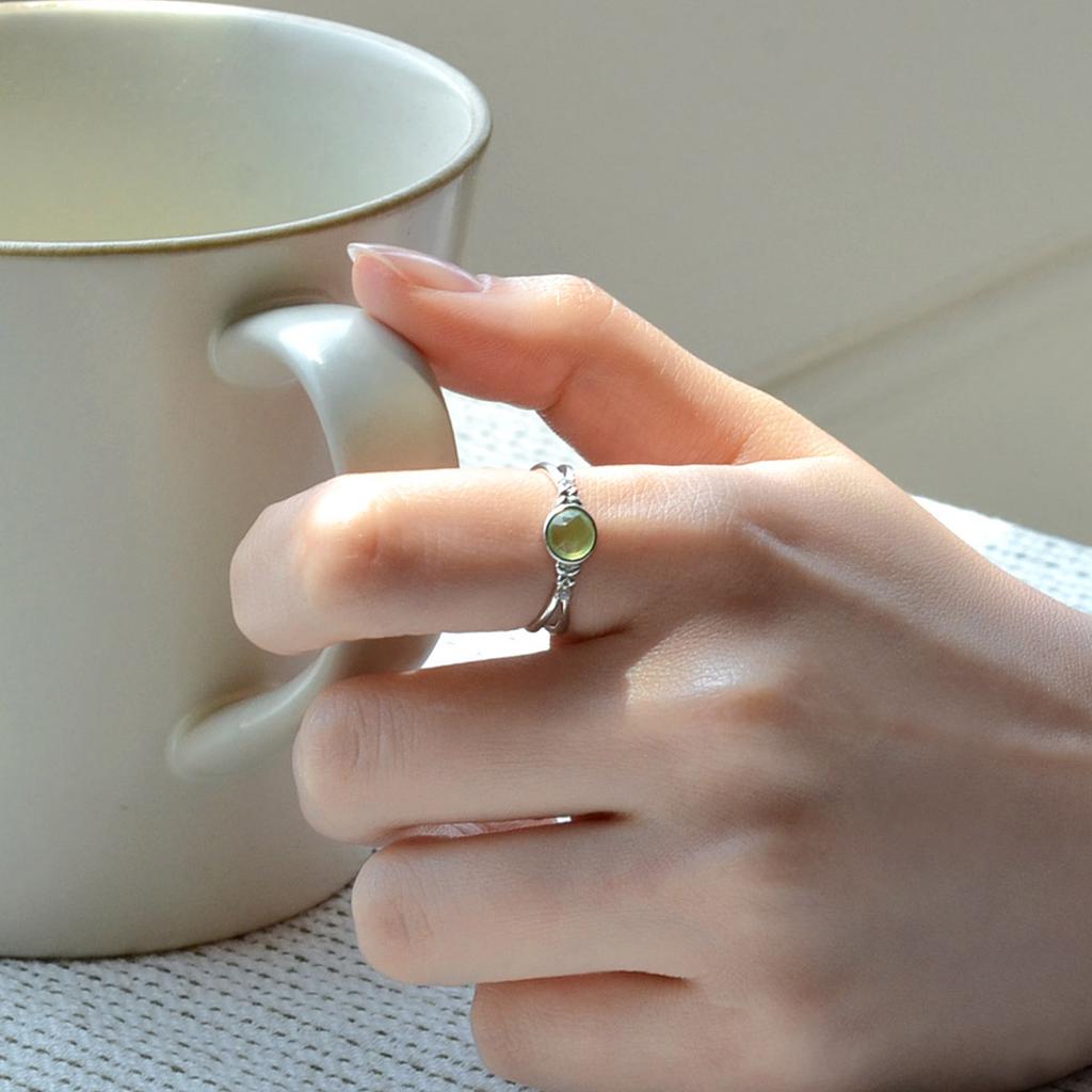 47Bag 925 Silver Chalcedony Natural Stone Ring Ruth