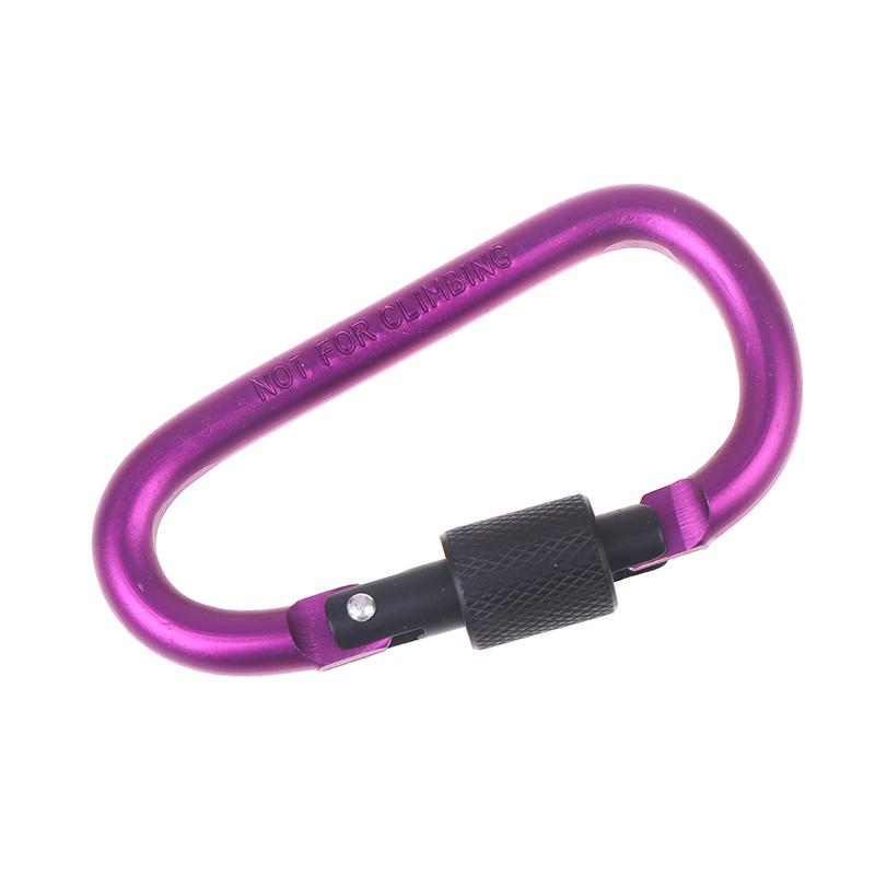 4Pcs D-Shape Aluminum Alloy Carabiner Clips With Screw Gate Carabiners Hiking Clips Edc Outdoor Camping Equipment Hooks