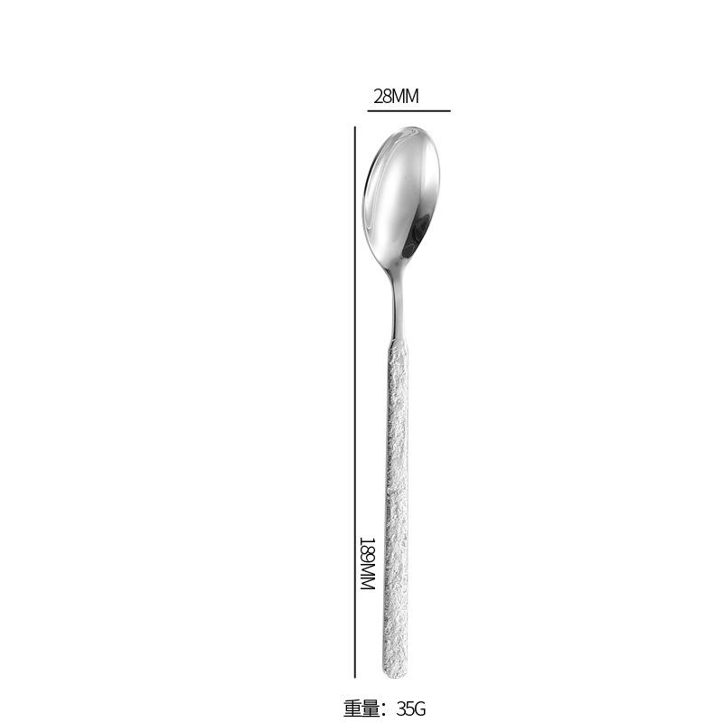 Stainless steel tableware set 304 stainless steel tableware tableware ins wind creative stone pattern knife, fork and spoon stainless steel tableware