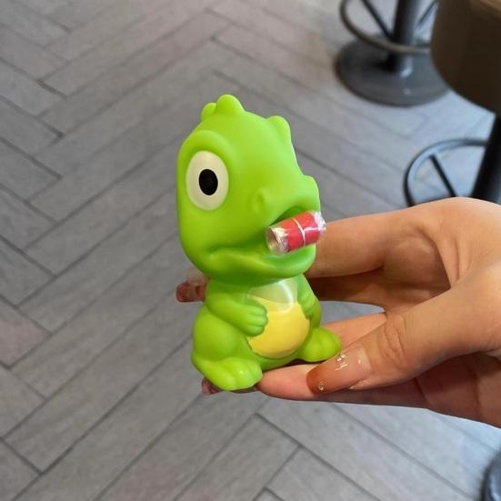 Cartoon Squeeze Toy Funny Tongue Out Green Frog/Dinosaur Stress Relief Toy Creative Cartoon Soft Vinyl Pinch Toy Sensory Therapy Fidget Toy