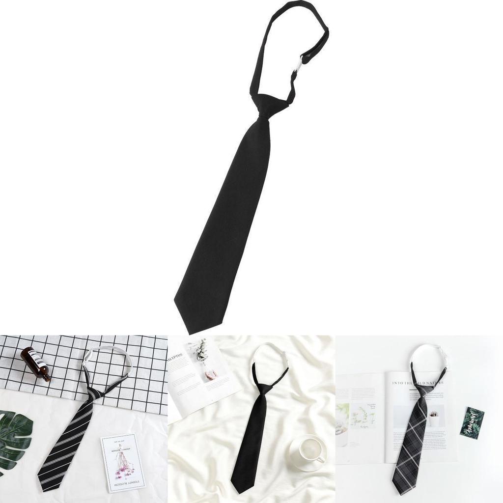 Cotton Solid Color Tie With White Stripe For Japanese School Style Students And Casual Wear