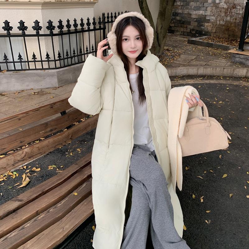 New Winter Thickened Down Cotton-padded Clothes for Women's Medium and Long Small Warm Cotton-padded Jackets Over The Knee Cotton-padded Jackets