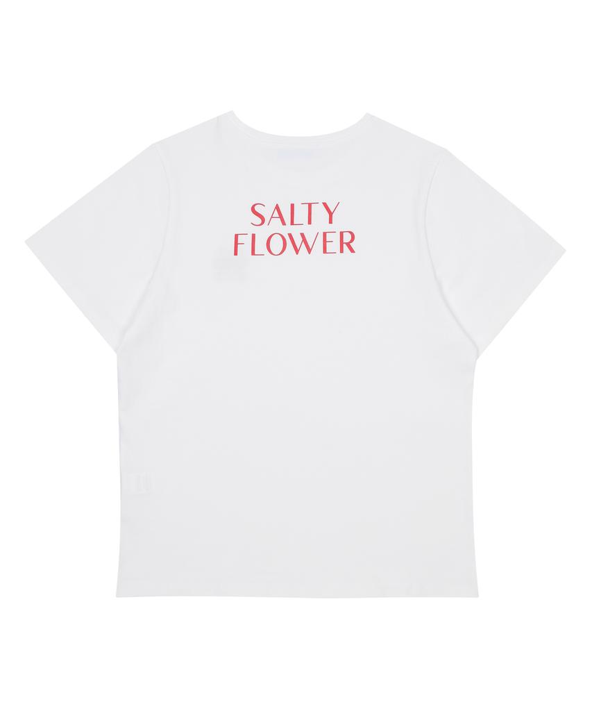 Soltipeullawo Red Ribbon Embroidered Signature Short Sleeve White