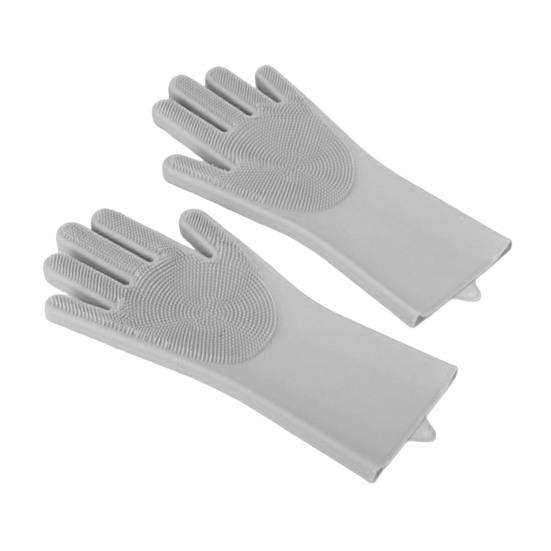Pet Grooming Gloves Heat Resistant Silicone Dog Washing Gloves with High-Density Teeth Five Finger Design Cat Hair Remover for Massaging Bathing