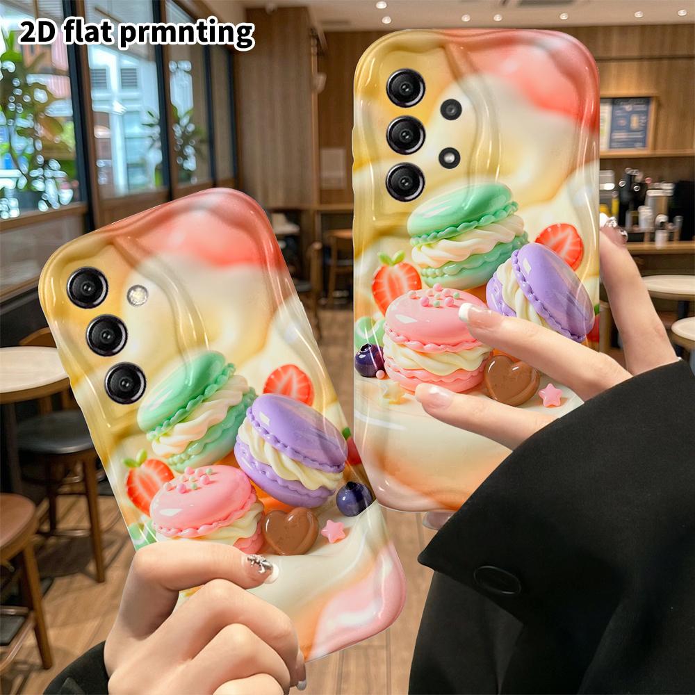 Phone Case: 2D Flat, Suitable for Samsung Galaxy A34 A35 M05 M06 S20 S22 S21 FE Plus 5G Protective Case, Macaron Desserts, Perfect Christmas and Hallo