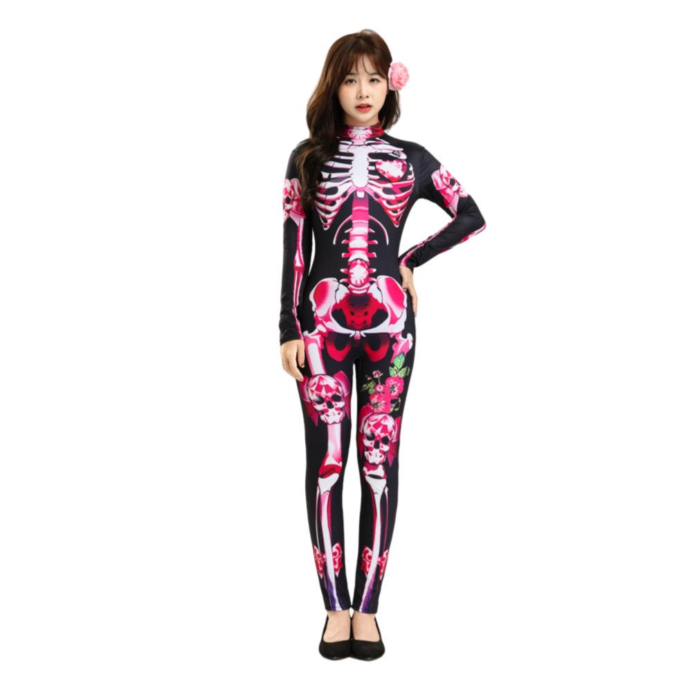Halloween Skeleton Print Jumpsuit Costume for Kids & Adults
