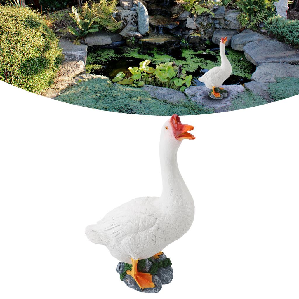 Gans Statue Bauernhof Tier Figur Harz Gans Skulptur Garten Ornament für Außen Hinterhof Terrasse Rasen Dekoration