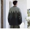Neuer Herren Dick Bedruckter Rundhals Pullover Herbst Winter Lässig Locker Color-Blocking Fauler Stil Oberteil