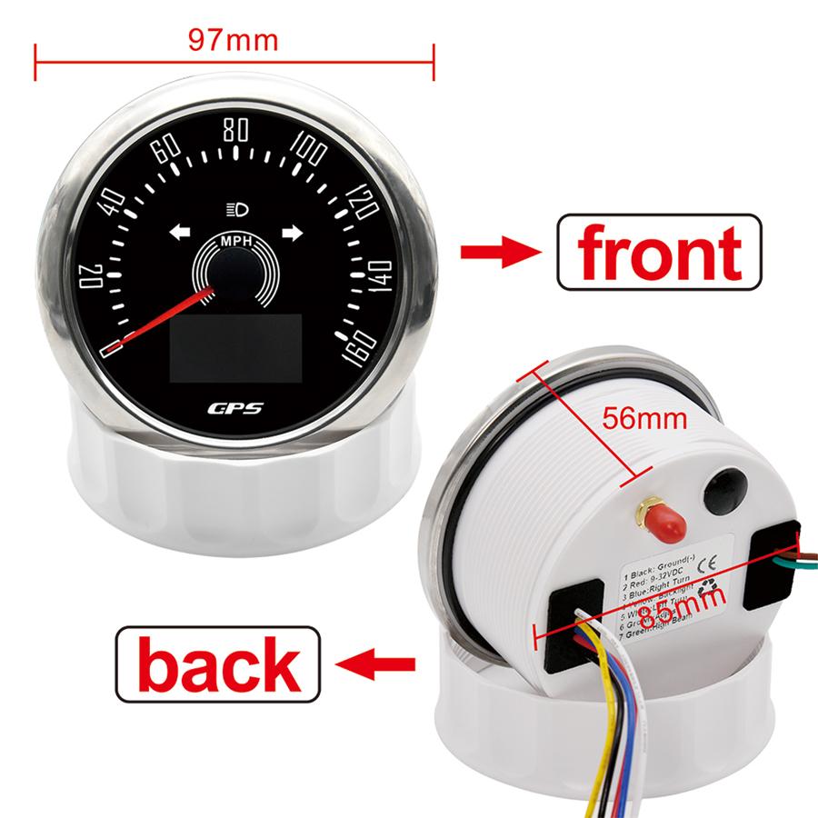 85mm 3in1 Digital GPS Speedometer Gauge w/COG Trip 160MPH For Car Marine Yacht