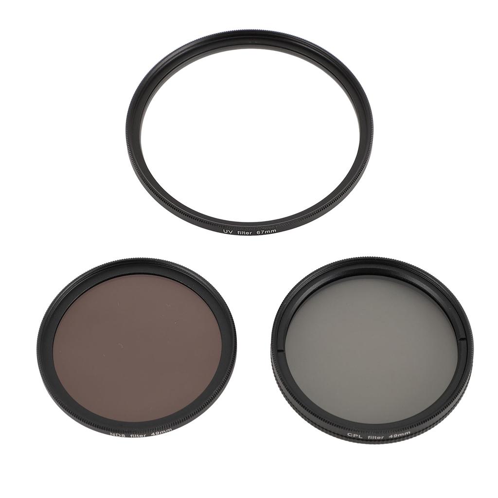 3 In 1 Camera Filter Set UV CPL ND8 Optical Glass Aluminum Alloy Anti Fingerprint DSLR Camera Lens F