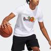 Adidas Lil Stripe Gato Cartoon Print Sports Short Sleeve T-Shirt Men Tops White HB5483