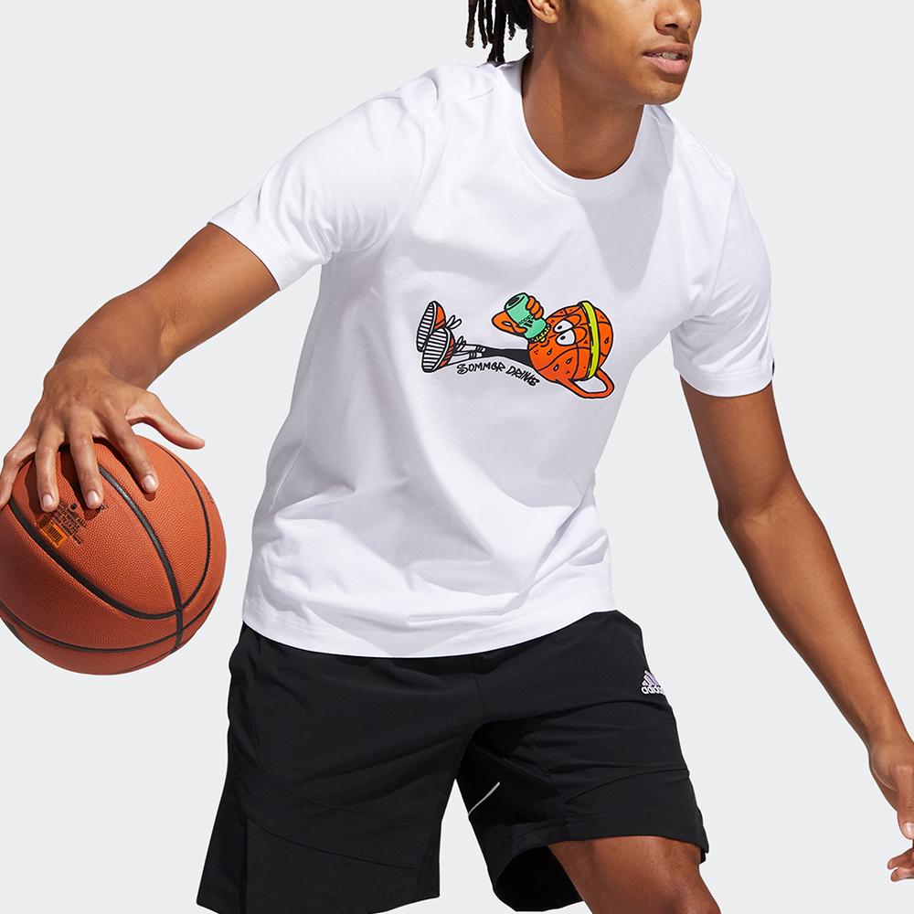 Adidas Lil Stripe Gato Cartoon Print Sports Short Sleeve T-Shirt Men Tops White HB5483