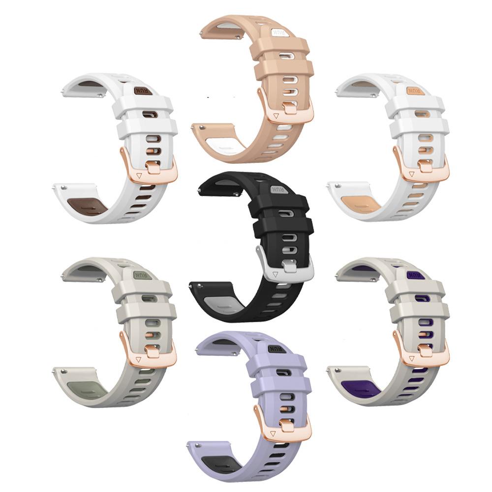 20 mm tvåfärgat silikonarmband för Garmin Forerunner 170 170Music Forerunner 70 570 42 mm 165 245 Vivoactive 6 5 Venu 2 Plus Band