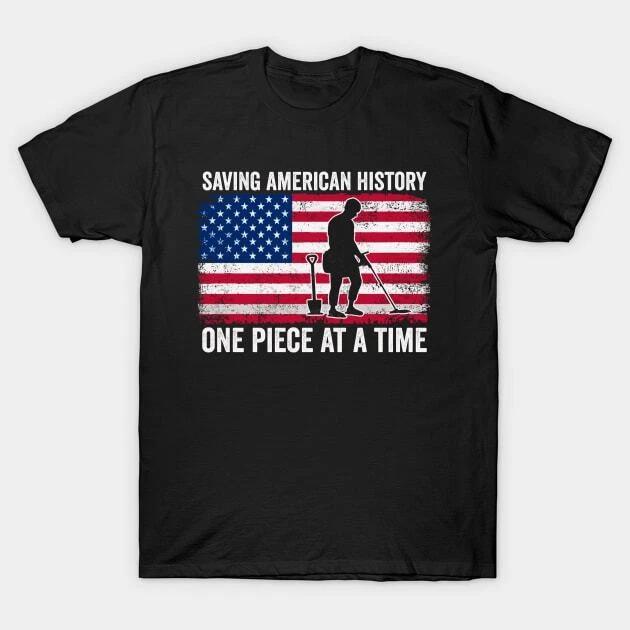 Metal Detecting USA Funny Metal Detector American Flag Made in Australia T-Shirt S