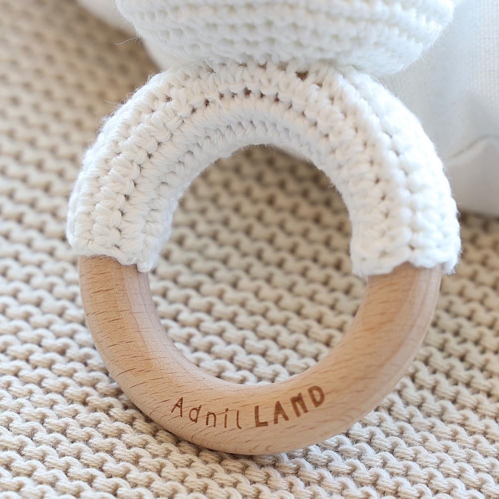 Easy to Towel Adnil LAND BEBE ANIMAL Rattle, Amigurumi, grip, Teether, rack, (BEAR) #25465